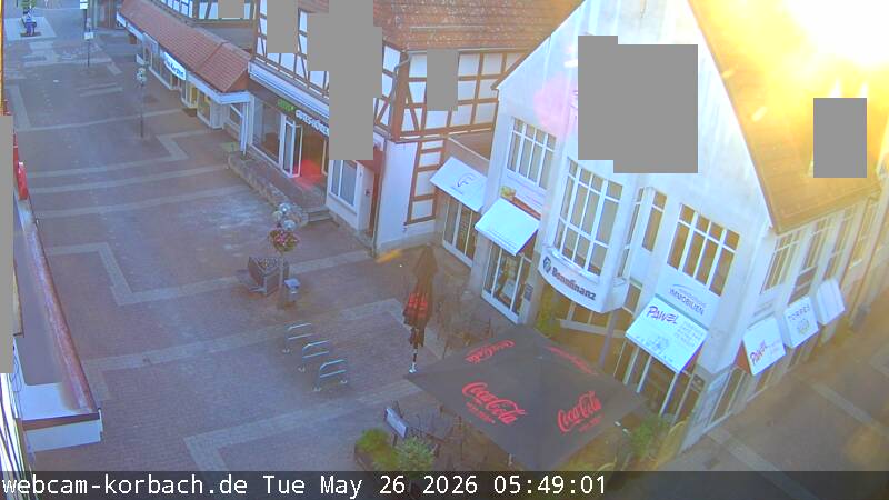 Webcam mit Blick auf die Fußgängerzone Prof.-Bier-Strasse in Korbach, Waldeck-Frankenberg